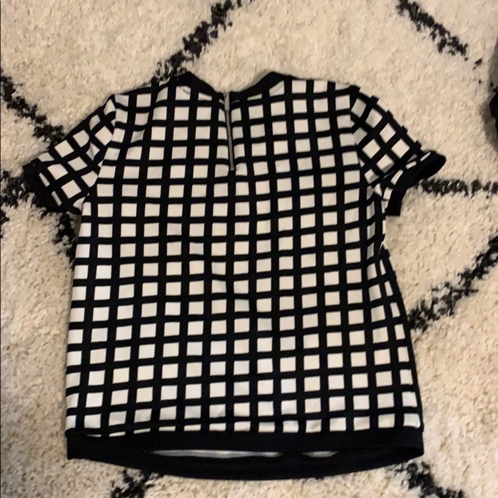 Calvin Klein B&W Grid Pattern Top - image 2